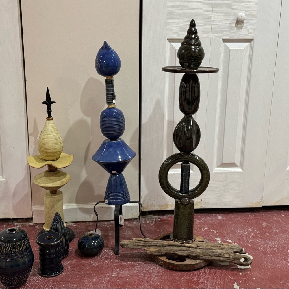 Various ceramic totem poles for yard decorations